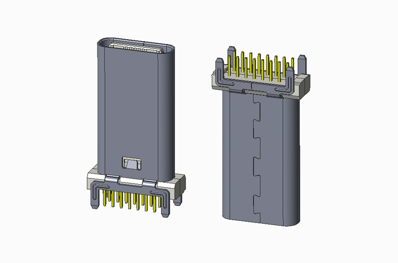 USB 3.1 TYPE C 16P 双DIP 直立式H17.5 (脚长2.0)