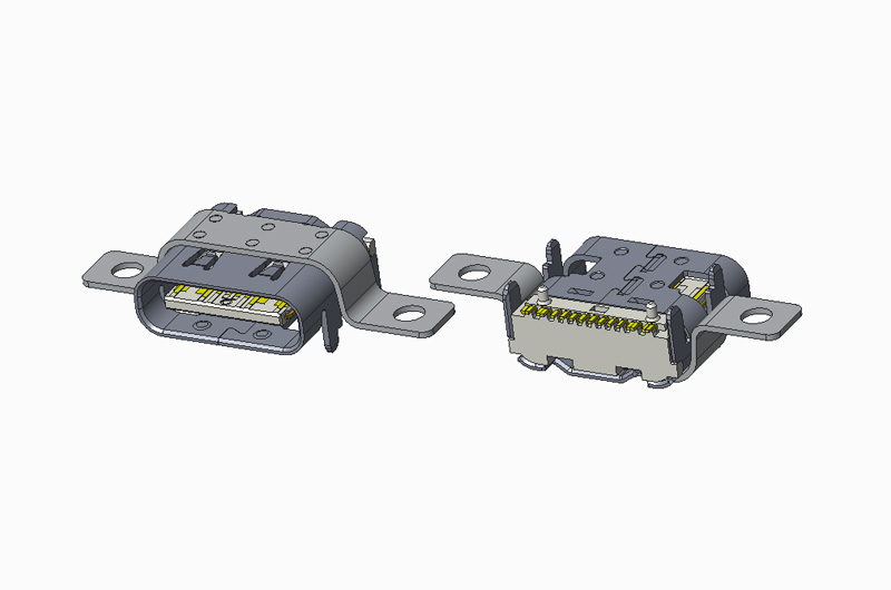 USB 3.1 TYPE C 16P 单SMT  板上H3.26 L7.35(带弹,out壳)