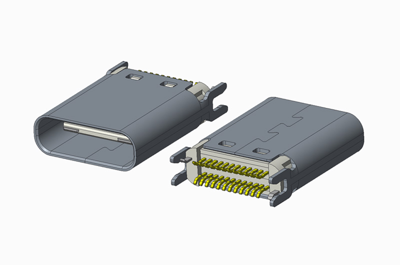 USB 3.1 TYPE C REC 24P夹板1.0 L=10.45mm