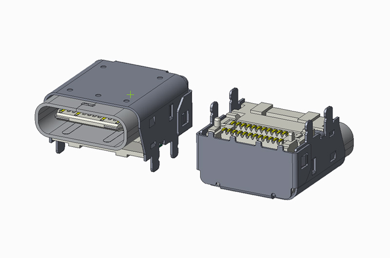 USB 3.1 GEN2 TYPE C (TBT)REC 24P 双SMT CH3.4 L11.10 外壳脚距3.50