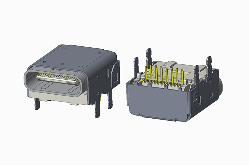 USB 3.1 GEN2 TYPE C (TBT)REC 24P SMT+DIP CH3.4 L11.10 外壳脚距4.00