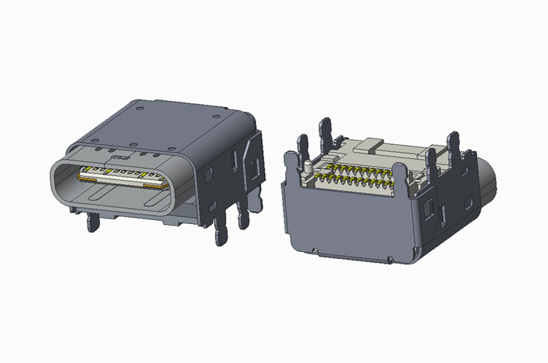 USB 3.1 GEN2 TYPE C (TBT)REC 24P 双SMT CH3.4 L11.10 外壳脚距3.00