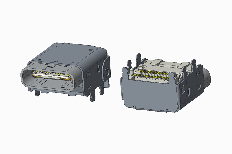 USB 3.1 GEN2 TYPE C REC 24P 双SMT CH3.4 L11.10 外壳脚距3.00