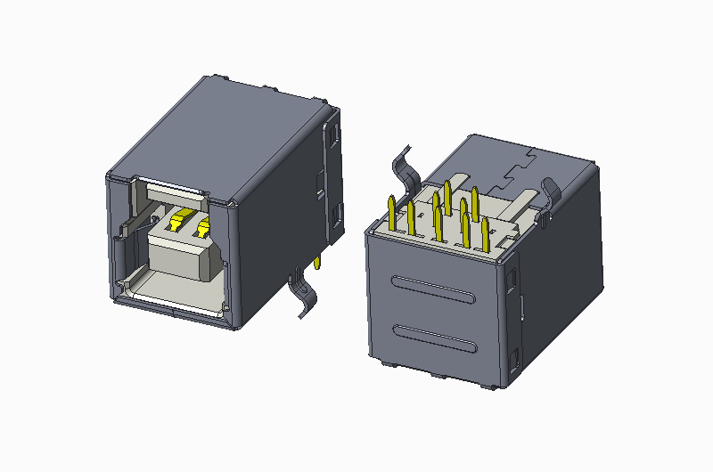 USB 3.0 BF 90度DIP H12.40 弯脚