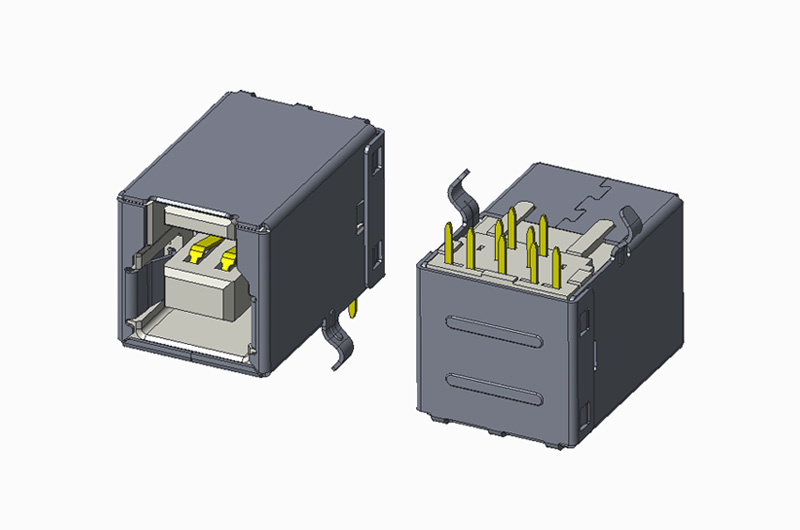 USB 3.0 BF 90度DIP H12.60 弯脚