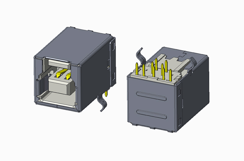 USB 3.0 BF 90度DIP H12.90 弯脚