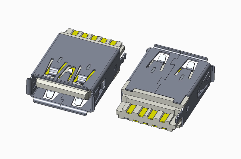 USB 3.0 AF 180度 焊线 有卷边