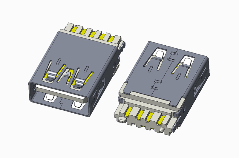 USB 3.0 AF 180度 焊线 无卷边