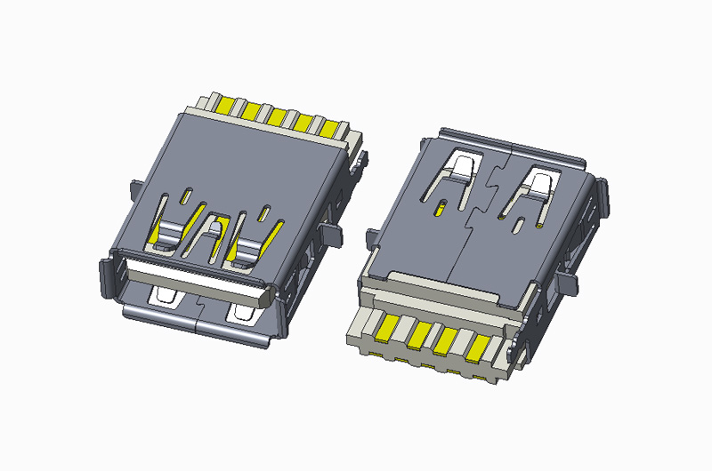 USB 3.0 AF 180度 焊线 有卷边 带档位