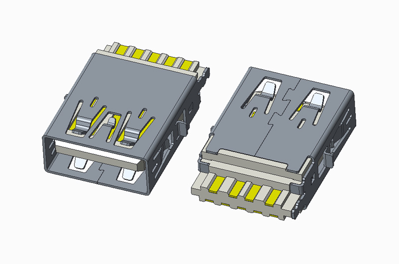 USB 3.0 AF 180度 焊线 无卷边 带档位
