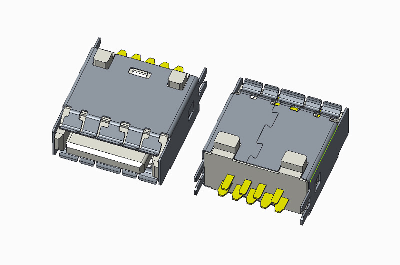 USB 3.0 AF 180度 夹板 舌片外漏