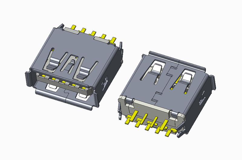 USB 3.0 AF 180度 夹板 有卷边 L11.50