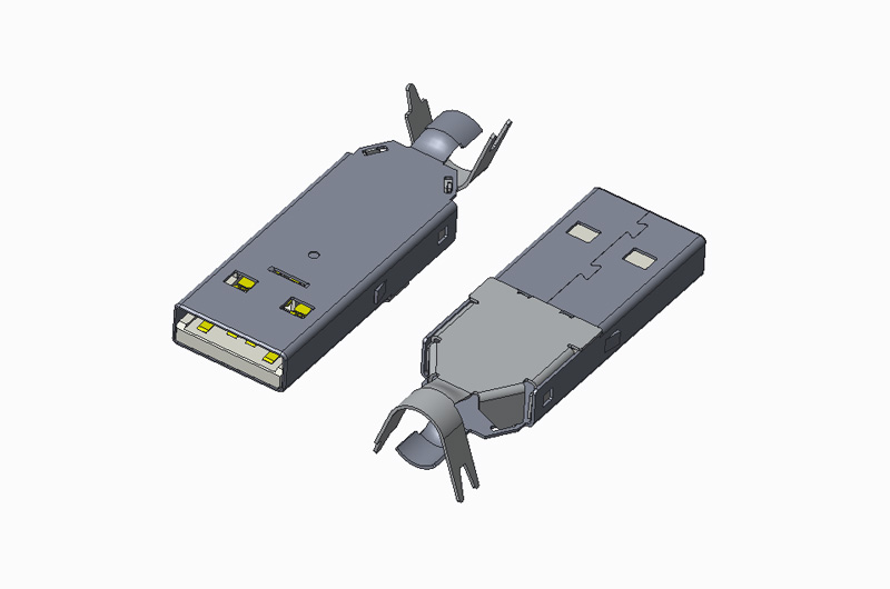 USB 3.1 GEN2 AM 焊线 大电流 三件式